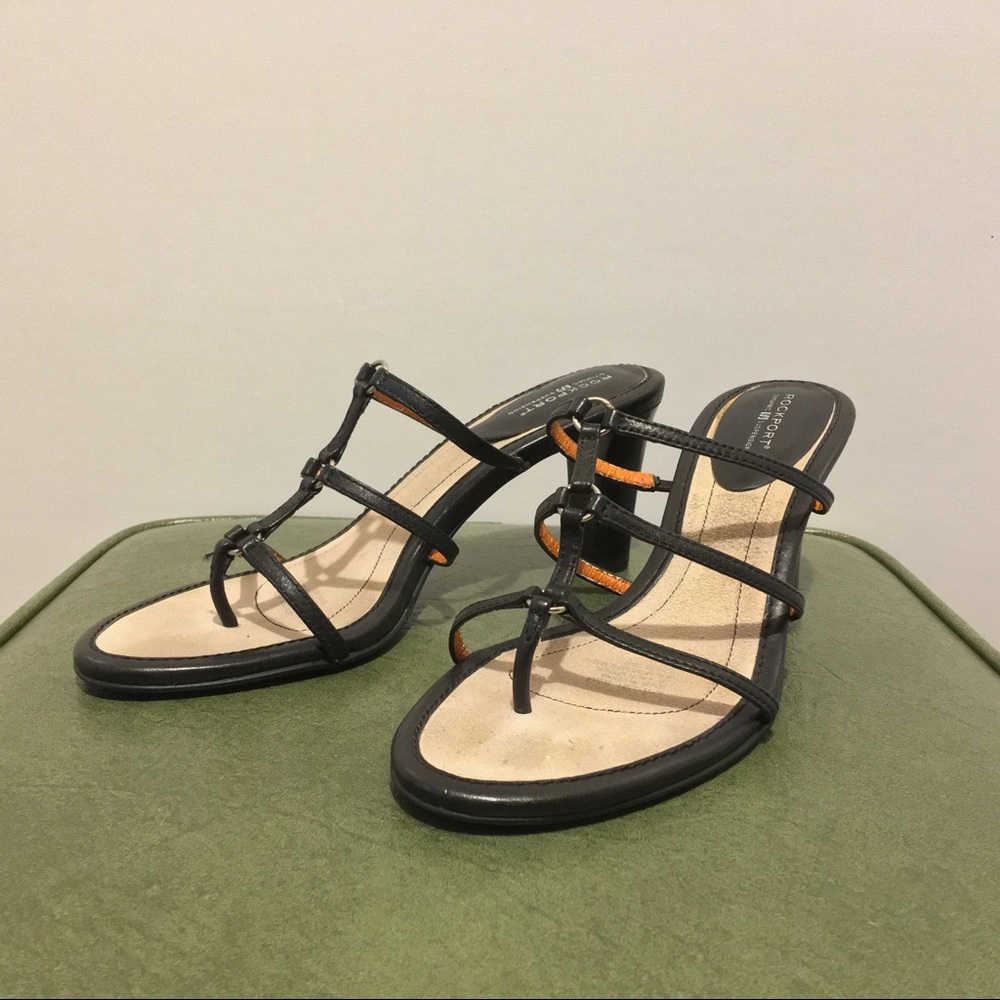 90’s Strappy Black Slip-on Heels